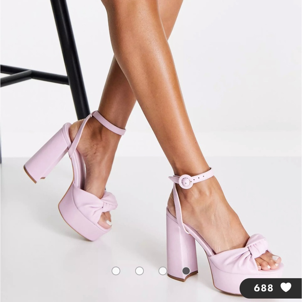 NWT ASOS DESIGN Note knotted platform heeled sandals in pink